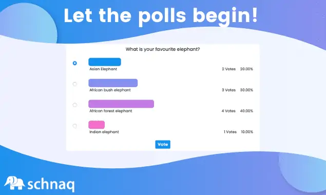 An example poll inside the schnaq app asking for your favorite elephant.